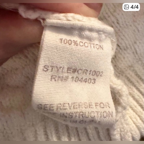 By the River Cream Cotton Cardigan | Vintage-Inspired Cottagecore Knit | Size S - Picture 5 of 5